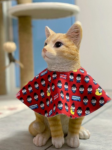 英倫小熊貓 貓咪項圈 狗狗領巾 圓形口水肩 四合扣款