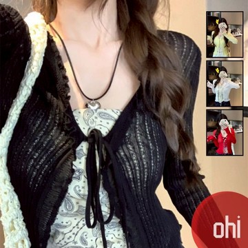 【ohi】韓系顯瘦時尚長袖針織開衫 罩衫 防曬衫 外套 小外套 開衫外套 女上衣 女裝 GCD6718