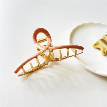 LOVE RECIPE滴油金屬小抓夾-粉7.5cm