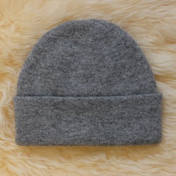 紐西蘭100%純羊毛帽*素面灰色(美麗諾Merino) 登山 保暖 男用 女用