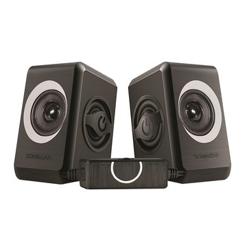 Sonicgear 多媒體音箱 6瓦RMS 3.5mm立體聲 USB DC 5V  QUATRO2  黑灰色