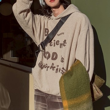 【Metanoia】韓國設計 印花針織連帽衫