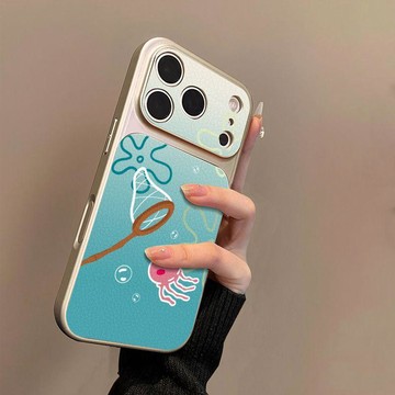 抓水母適用蘋果17手機殼小羊皮蘋果16保護套15新14外殼13/12