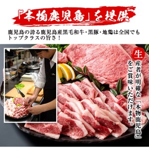 No.455 鹿児島黒牛しゃぶしゃぶとステーキ、和牛焼肉の贅沢セット(5種・合計2.4kg超)