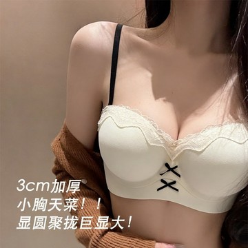 小胸 聚攏內衣 半杯bra 漫畫胸 細肩帶內衣 加厚 小胸顯大 純欲風 性感內衣 平胸專用 無痕內衣 文胸