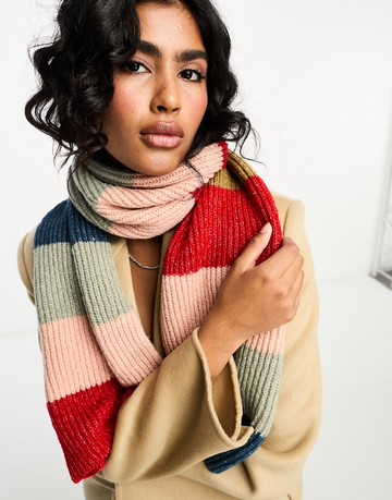 French Connection bold stripe scarf in multi