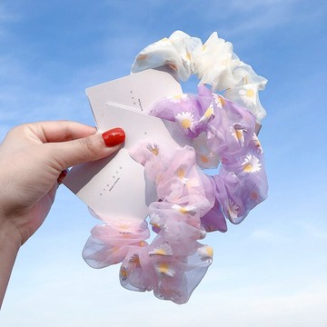 2021新款雛菊頭飾小清新大腸發圈ins簡約扎馬尾辮高彈力少女頭繩