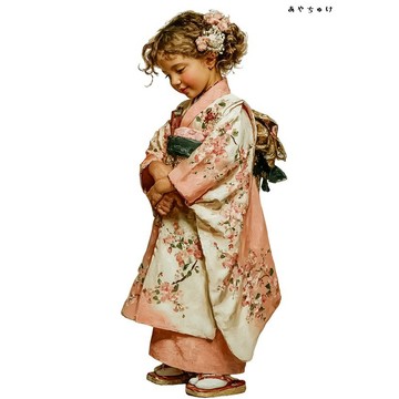 【12月新品4】07-114-0140 人物貼紙 和服復古風
