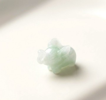 冰糯種飄綠翡翠大象擺飾 | 天然緬甸玉翡翠A貨 | 送禮