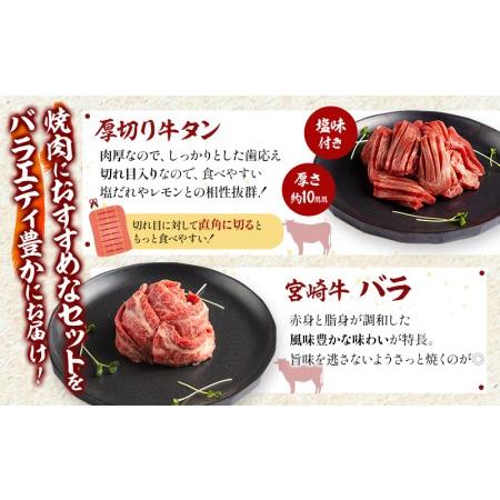 ふるさと納税 宮崎県産牛豚鶏牛タン 焼肉セット 計1.4kg 宮崎県宮崎市