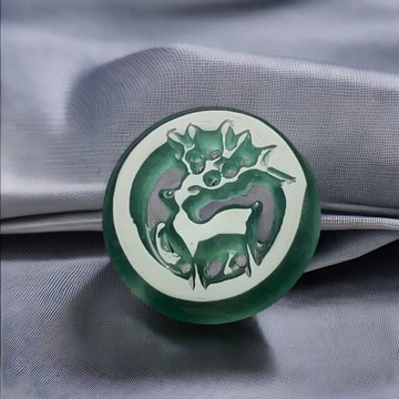 冰藍水翡翠巧雕一鹿有您吊飾 | 天然玉翡翠A貨|送禮