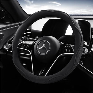 跨境亞馬遜方向盤套 翻毛皮圓型汽車把套 四季運動風方向盤把套