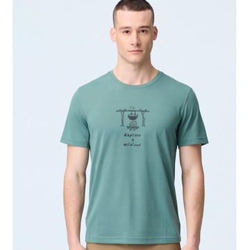 【WILDLAND荒野】男Wildland野炊營火機能T松石綠