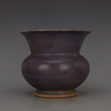 宋 鈞窯玫瑰紅渣肚瓶 花盆仿古舊貨瓷器古玩古典復古家居裝飾收藏