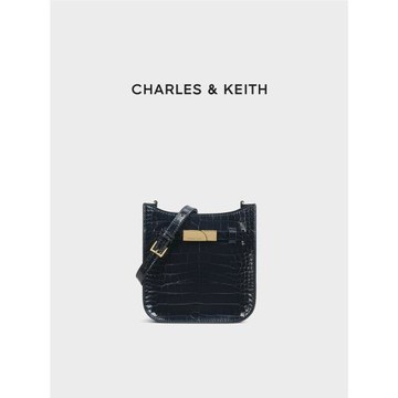 (免運)CHARLES&KEITH夏季女包CK2-80671697-1鱷魚紋鏈條單肩包手機包