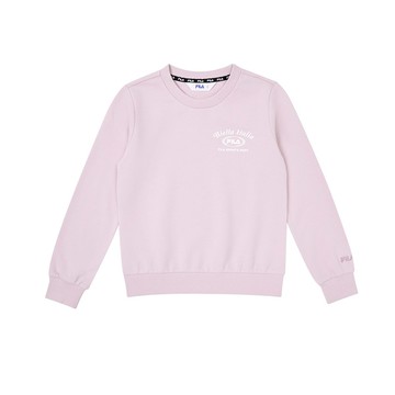 FILA KIDS 女童長袖圓領T恤-銀粉 5TEZ-8403-PK