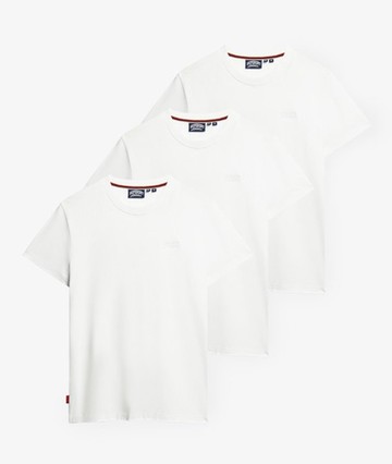 Superdry Men's Organic Cotton Essential Logo T-shirt Triple Pack White Size: L