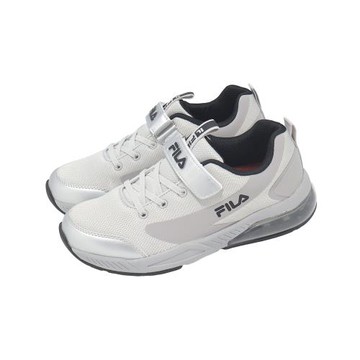 Fila 慢跑鞋 J402Z 大童鞋 銀 黑 氣墊 魔鬼氈 緩震 運動鞋 3J402Z880