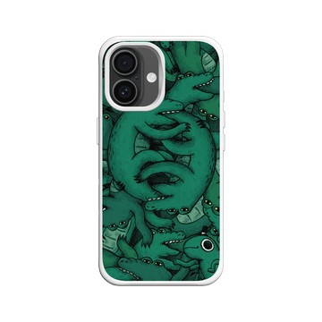 iPhone 16 SolidX 白 - 怪奇事物所 Incrediville - 肥尾鱷魚密集恐懼症