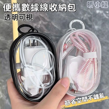 現貨速發『免運』透明便攜收納包 收納包 收納盒 收納袋 迷你收納包 數據線收納包 耳機收納袋 小物件收納盒 數據線收納盒
