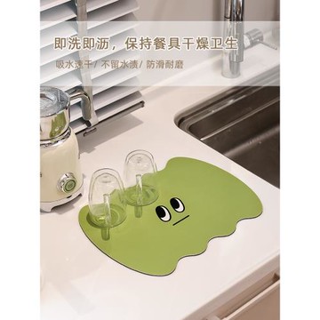 可愛異形卡通廚房瀝水墊吸水碗墊軟硅藻泥免洗防滑吧臺杯墊可擦洗