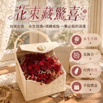 台灣出貨✨ 創意玫瑰花束 禮盒套裝 項鍊戒指 情人節生日 送女友 禮物包裝