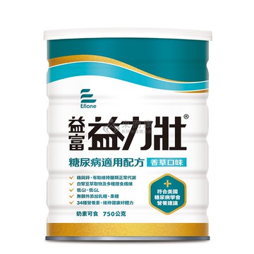 來而康 益富 益力壯 糖尿病配方 營養均衡配方奶粉(香草口味)(750g/罐) 六罐販售