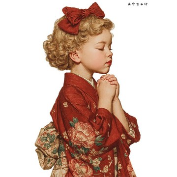 【12月新品4】07-114-0151 人物貼紙 和服復古