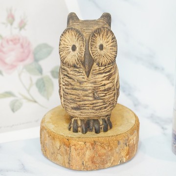 樟木熊熊角鴞木雕貓頭鷹-原創