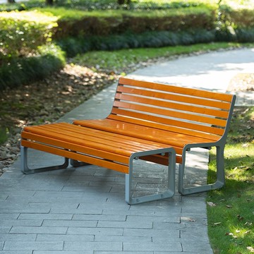 簡約現代防腐木實木鑄鋁長凳戶外家用品可定制129-LPS 公司貨