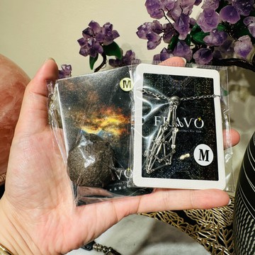 薩滿魔石+不鏽鋼M號網格鍊組合