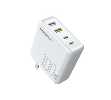 PISEN 100W GAN Pro 原廠 氮化鎵 4口 TYPE-C + USB-A 充電器 搭贈 100W 充電線 超高速充電 支援 手機 平板 筆電 2組 TYPE-C 2組 USB-A 向下支援 90W 65W 45W GAN