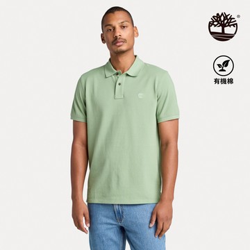 Timberland 男款淺綠色休閒短袖POLO衫|A6943EC6