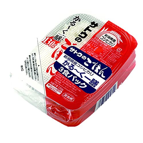 サトウ食品 サトウのごはん 新潟産コシヒカリ かるく一膳 3食パック(130g3)4個