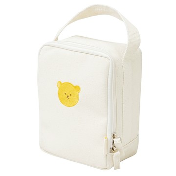 aguard 小熊與蜜蜂嬰兒副食品保溫袋 冷藏儲物袋  小型 15.5 x 8 x 20cm  米白色