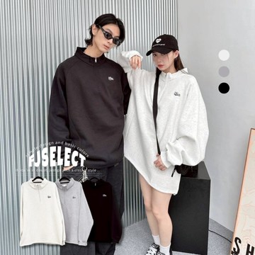 ［FJ select］Then刺繡立領拉鍊衛衣 內刷毛 翻領POLO 大學T 大學踢 長袖上衣 男生長袖 情侶