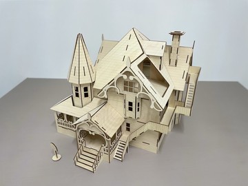 粉紅宮珊瑚娃娃屋 |木製娃娃屋 | DIY娃娃屋套件