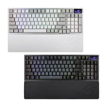 【送桌墊】ASUS 華碩 ROG Azoth 96 HE 96%熱插拔三模磁軸電競鍵盤 黑色/白色