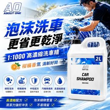 【24H出貨 A.O 2L柑橘濃縮洗車精】1:1000超濃縮 中性洗車精 高濃縮洗車精 泡沫洗車精 汽車洗車精 機車洗車