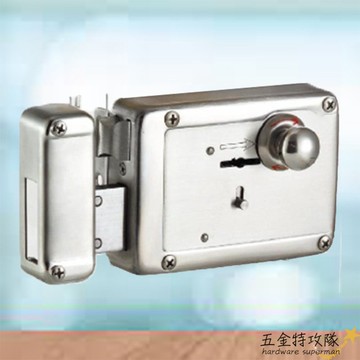 【連體鎖】DY5301#S.S 金冠 白鐵五段鎖 防盜鎖 葉片式三支伸縮鑰匙玄關門專用鎖 硫化銅門鎖 防暴