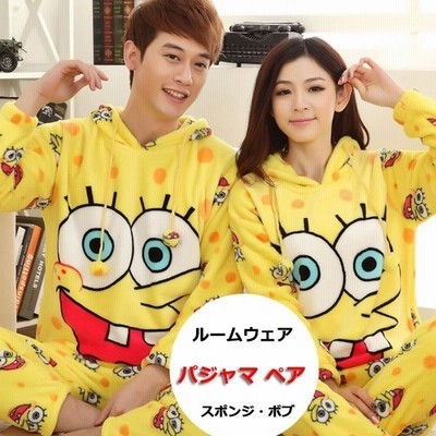 パジャマ ペア 冬 暖かい 長袖 レディース メンズ カップル スポンジボブ ルームウェア 厚手 上 通販 Lineポイント最大get Lineショッピング