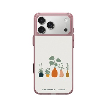 iPhone 17 Pro Max Clear (相機按鈕) 晶醺玫 - ilovedoodle (Lim Heng Swee) - Cat and Plant - 花瓶