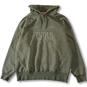 BEN DAVIS 25380018-40 PANELED & FADED HOODIE 帽T (水洗綠色)