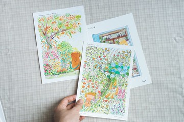 Phi Mee Lapod 的水彩畫，用於裝飾房間。