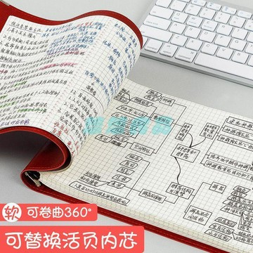 【可拆卸活頁】A4活頁本 軟皮手帳本 B5方格筆記本 日記本 橫版筆記本 活頁本 A4筆記本 方格本