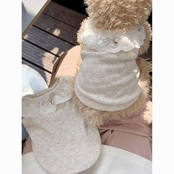 狗狗寵物衣服巴哥胖狗夏款貓咪吊帶背心連衣裙子蕾絲蝴蝶結...
