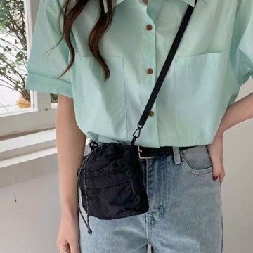 Plande 女用 托比 迷你 束口 斜背 & 肩背包  黑色  均碼