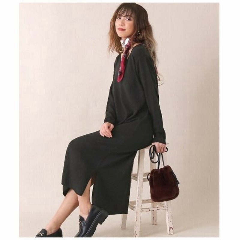 カシミヤタッチvネックゆるワンピース Anap アナップ ニットワンピ ロング Vネック ニット ワンピース マキシワンピ 長袖 ロングワンピ 無地 通販 Lineポイント最大0 5 Get Lineショッピング
