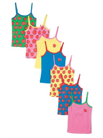 Stella McCartney Kids - pack of 7 logo-print cotton vests - kids - Organic Cotton - 6 - Pink