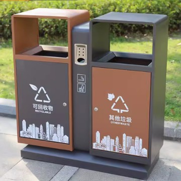 定製戶外垃圾桶 不銹鋼大號分類 環衛小區室外果皮箱 物業地產商用雙